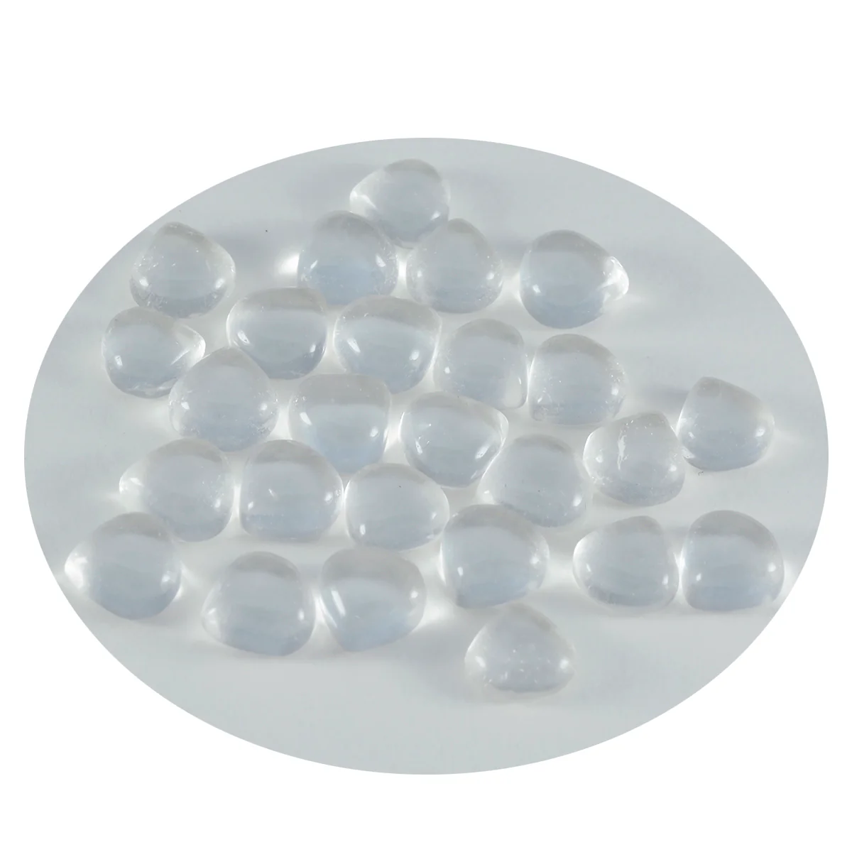 Crystal Quartz 10PC Tiny 4x4 MM Heart Cabochon White Pure semi Precious Precious Gemstone - Image 3