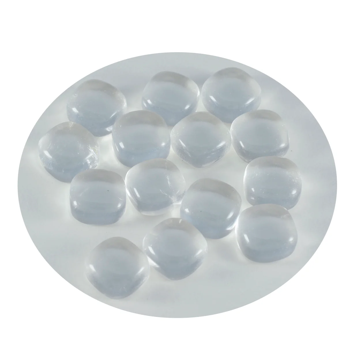 Crystal Quartz 10PC Tiny 5x5 MM Cushion Cabochon White Polished semi Precious Loose Gemstones - Image 3