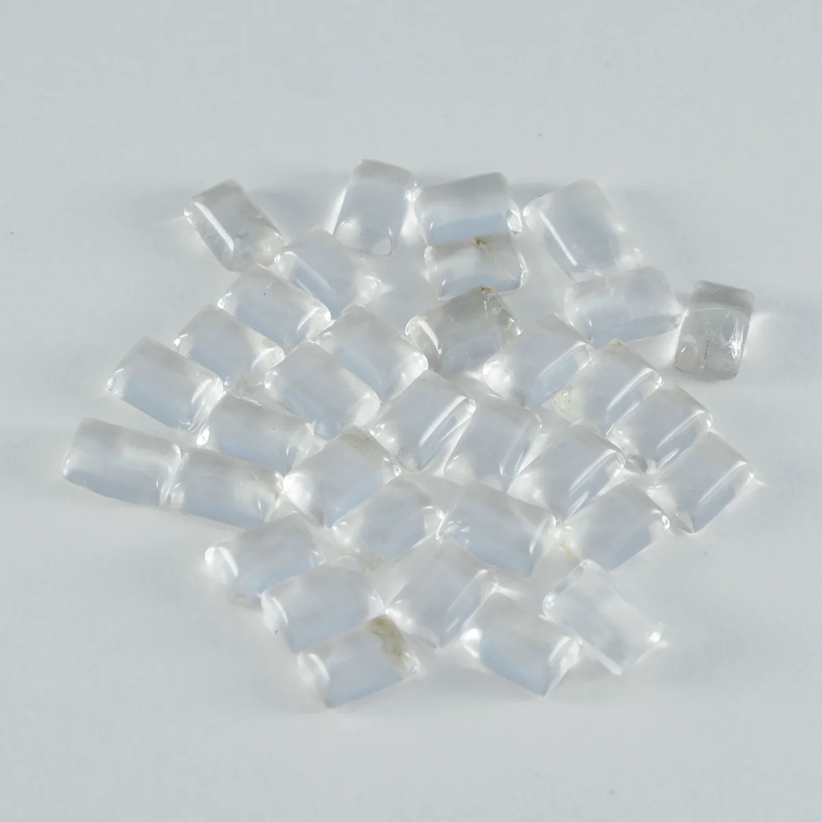 Crystal Quartz 1PC Large 9x11 MM Emerald Cabochon White Lustrous semi Precious Semi Precious Gemstone - Image 4